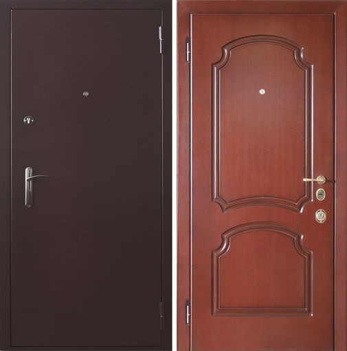 Входная металлическая дверь порошковое напыление и МДФ (шпон) СП035